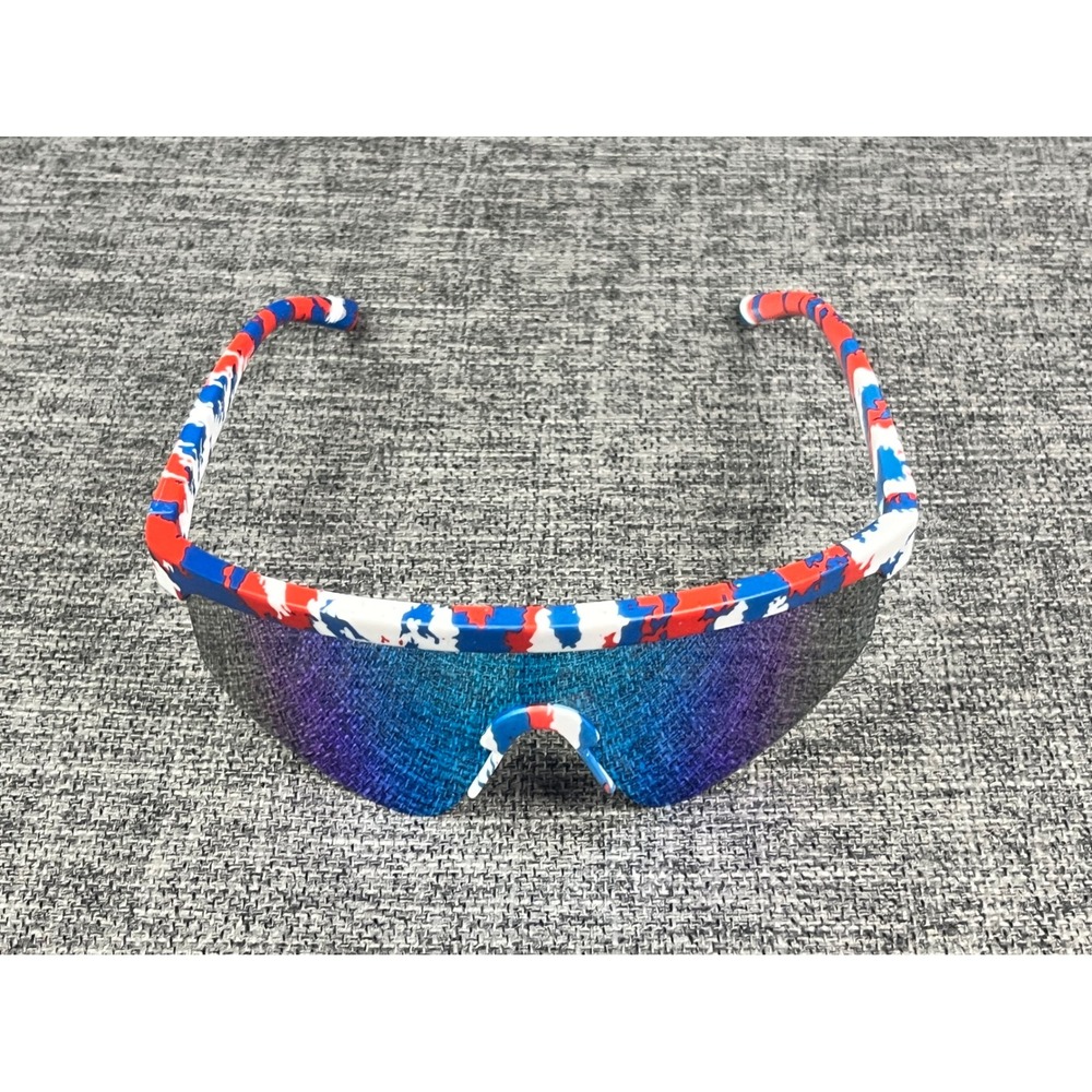 Panama Jack Sport Shield Sunglasses Red White Blue Camo Blue Mirror PJ 24 202